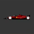 Red Formula 1 Racing Car With Shell Logo Aerodynamic Body And White Wheels