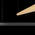Modern Minimalist Pendant Lights Wooden Long Strip And Black Panel Featuring CREATI Design