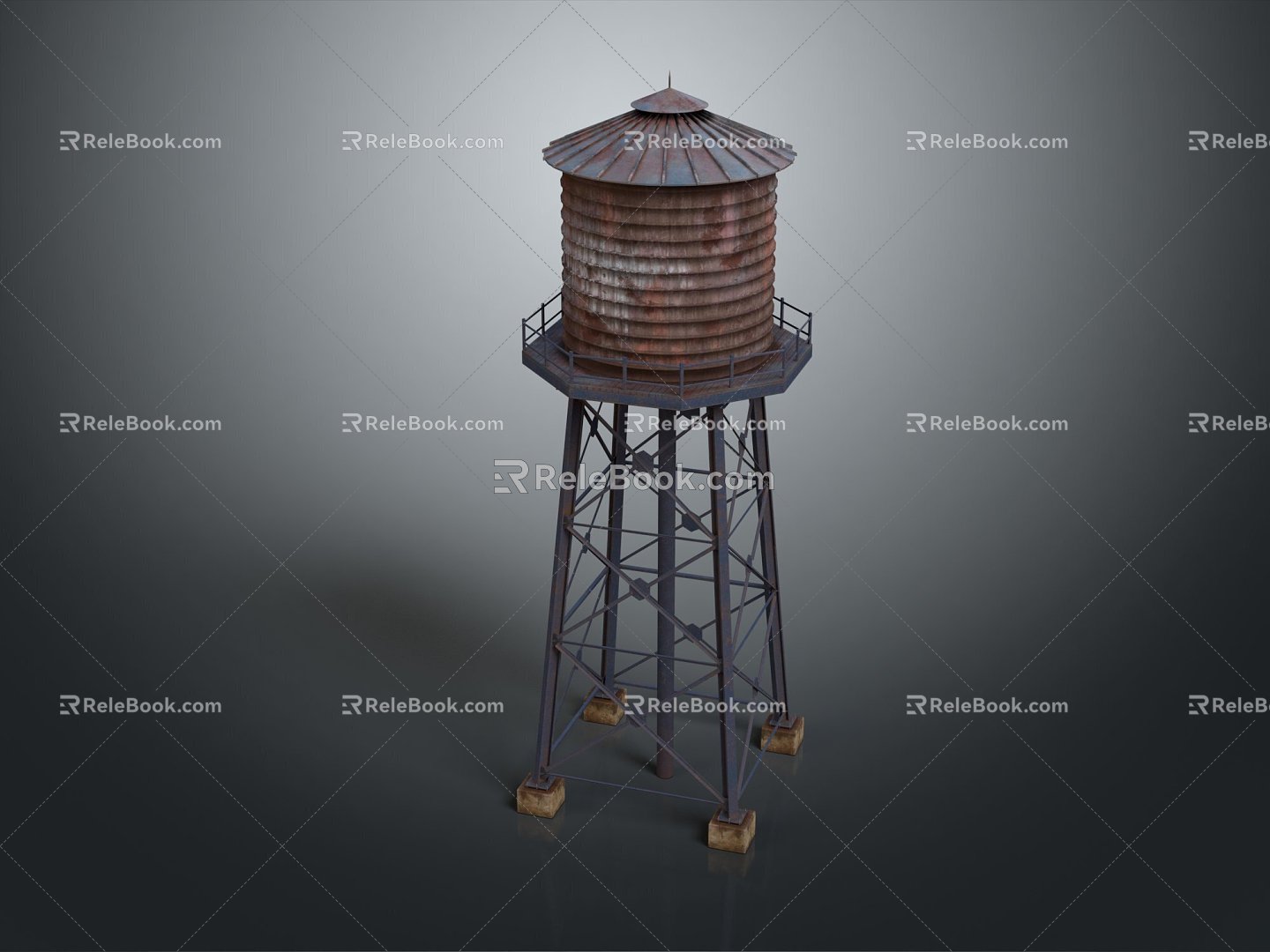 water tower industrial water tower iron tower steel tower 3d model