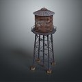 water tower industrial water tower iron tower steel tower 3d model