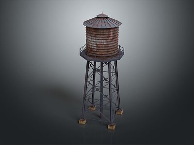 water tower industrial water tower iron tower steel tower 3d model