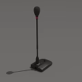 Professional Black Desktop Computer Microphone With Adjustable Stand For PC Recording 3d model