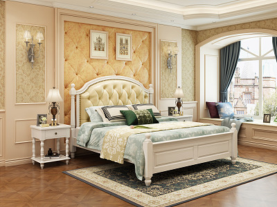 American background double bed model