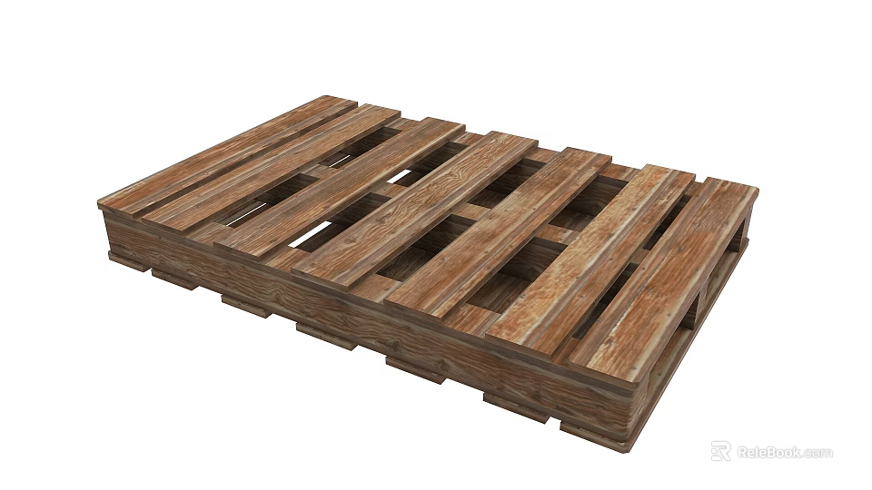 Wooden Pallet Storage Cabinet With Open Shelves For Home Organization 3d model 