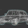 Vintage Black Sedan With Classic Design And Chrome Accents On Gray Background