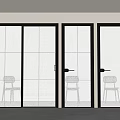 Modern Sliding Doors With Glass Grid Panels And Sleek Frame In Interior