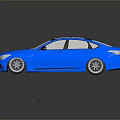 Blue Modern Sedan Car With Glass Roof And Sleek Alloy Wheels Design