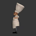Cartoon Chef Character In White Uniform With High Hat And Outstretched Arms