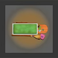 Colorful Mobile Candy Shop Cart With Orange Wheels Pink Stool And Potted Plants