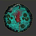 Red Haired Female Character In Glowing Pool With Lily Pads And Aquatic Creatures