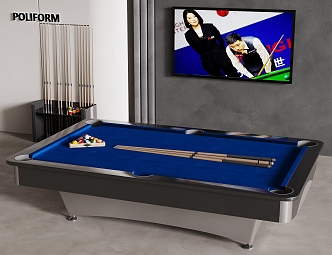 Billiards Table Billiards Decorative Painting Billiards Rod 3d model