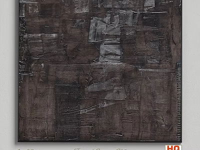 Dark Brown Abstract Art Frame With Textured Lines For Modern Home Wall Decor 3d model