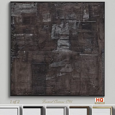 Dark Brown Abstract Art Frame With Textured Lines For Modern Home Wall Decor 3d model
