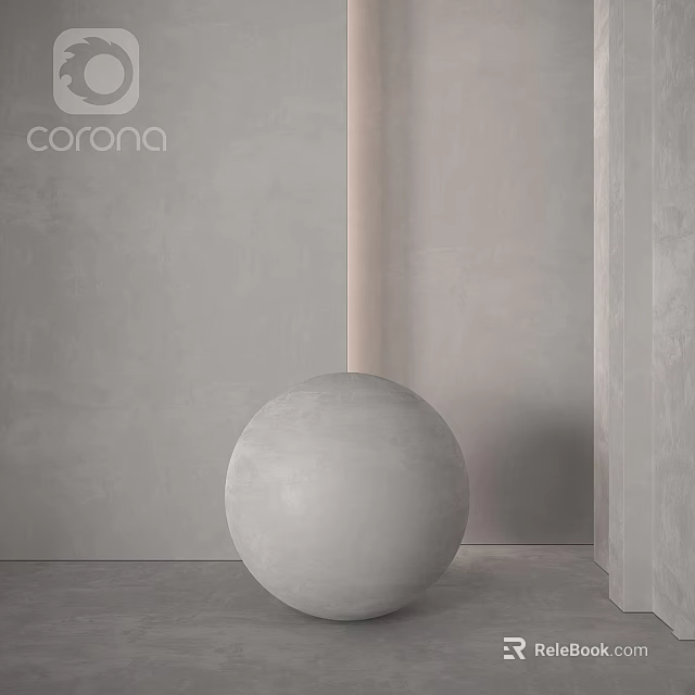 Modern Concrete Sphere Component in Gray Tone with Minimalist Background Design 3d model