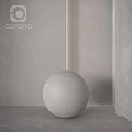 Modern Concrete Sphere Component in Gray Tone with Minimalist Background Design 3d model