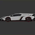 Silver Futuristic Sports Car With Sleek Body Rear Spoiler And Red Wheels