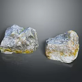 Closeup View of Two Natural Stone Materials with Gray And Yellow Surface Textures