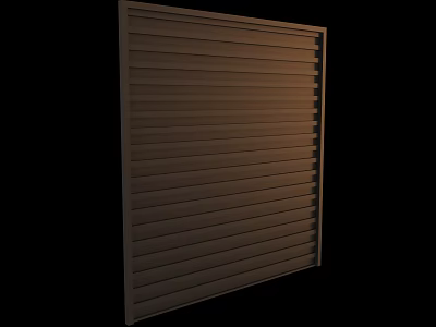 Simple Wooden Horizontal Slatted Panel In Brown With Vertical Structure For Interior Decoration 3d model