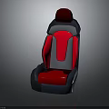 Airplane Seat With Red And Gray Modern Design For Comfortable Interior 3d model