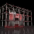 Modern Event Entrance with Metal Frame Structure and Illuminated LOGO