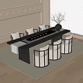 Modern Tea Table and Chair Combination Single Sofa Tea Set 3d model