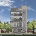 Modern Multi Story Detached Villa With Large Glass Walls And Greenery Surroundings