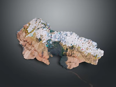 Wood and Stone Decorative Model Featuring Natural Textures and Detailed Landscape Surface 3d model