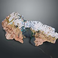 Wood and Stone Decorative Model Featuring Natural Textures and Detailed Landscape Surface