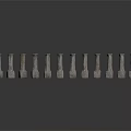 Industrial Metal Bolts Arranged In A Line For Machinery And Equipment Use