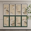 New Chinese Style Decorative Hanging Painting 3d model