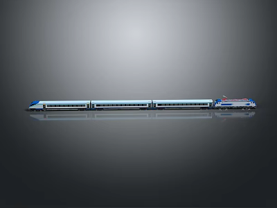 Modern High Speed Train With Streamlined Design And Multiple Sleek Carriages 3d model