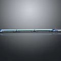 Modern High Speed Train With Streamlined Design And Multiple Sleek Carriages 3d model