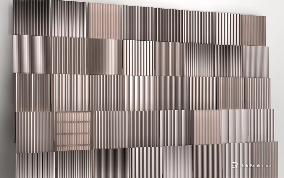 Modern Textured Wall Panels With Mixed Color Patterns For Interior Decor 3d model