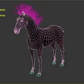 Dark Brown Horse With White Hooves Standing On Gray Background