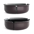 Round Modern Coffee Tables in Various Colors with Divided Sections and Leather Like Material