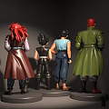 Anime Character Dolls With Diverse Outfits And Stylish Standing Poses