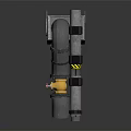 Industrial Metal Pipes Assembly With Yellow Valve Black Straps And Fittings