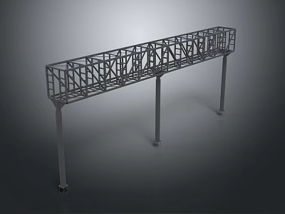 Steel Truss Construction Component With Metal Frame Structure And Support Beams Design 3d model