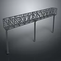 Steel Truss Construction Component With Metal Frame Structure And Support Beams Design 3d model
