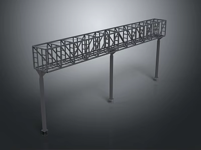 Steel Truss Construction Component With Metal Frame Structure And Support Beams Design 3d model