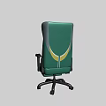 Comfortable Internet Cafe Interior With Green Gaming Chair And Gold Accents