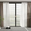 Beige And White Sheer Curtains With Drapes For Modern Floor To Ceiling Windows