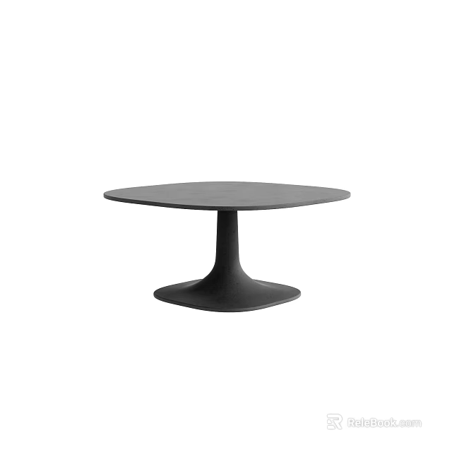 Black Round Coffee Table With Modern Minimalist Pedestal Base Design 3d model