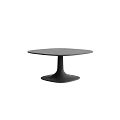 Black Round Coffee Table With Modern Minimalist Pedestal Base Design 3d model