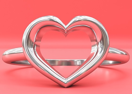 Silver Ring Proposal Ring Love Ring Personality Ring Heart Ring Creative Ring Silver Ring Proposal Ring Love Ring Personality 3d model