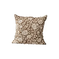 Brown Decorative Throw Pillows With Geometric Floral Herringbone Patterns And Velvet Texture