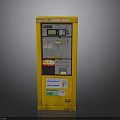 Yellow Public Building Self Service Kiosk With Digital Screen Operation Panel And Stickers