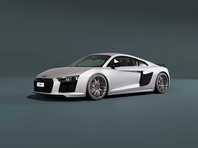 Silver Audi R8 Two Door Sports Car With Sleek Exterior And Alloy Wheels 3d model