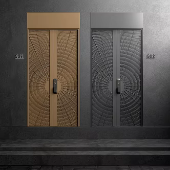 Modern double door 3d model