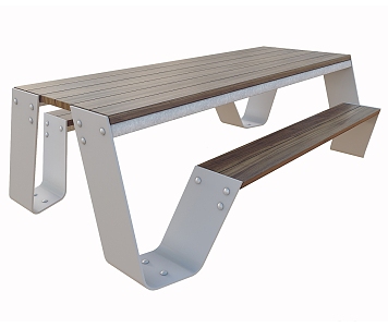 Outdoor tables and chairs Public tables and chairs Park tables and chairs conjoined seats Public seats 3d model